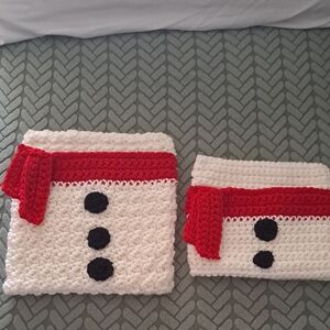 Crochet Snowman Scarf and Hat Set